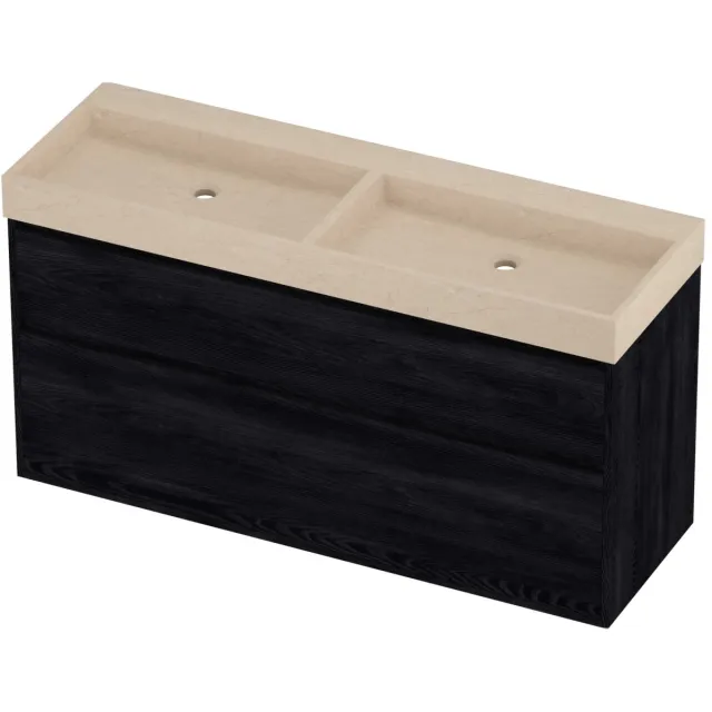 Proline Evoli Badmeubelset Hardsteen Loft 140x46x75 cm Sand Stone Black Oak