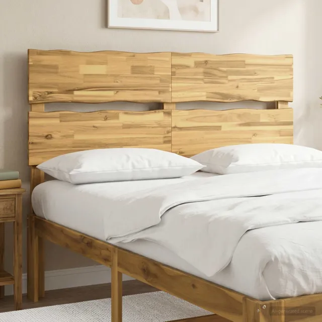 vidaXL Live Edge Hoofdbord ROSTOCK Witgewassen 135 cm Bruin