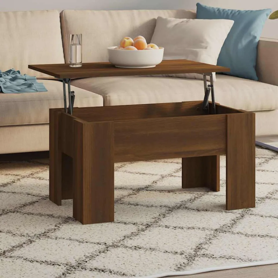 vidaXL Salontafel 79x49x41 cm bewerkt hout bruin eikenkleur, foto 3
