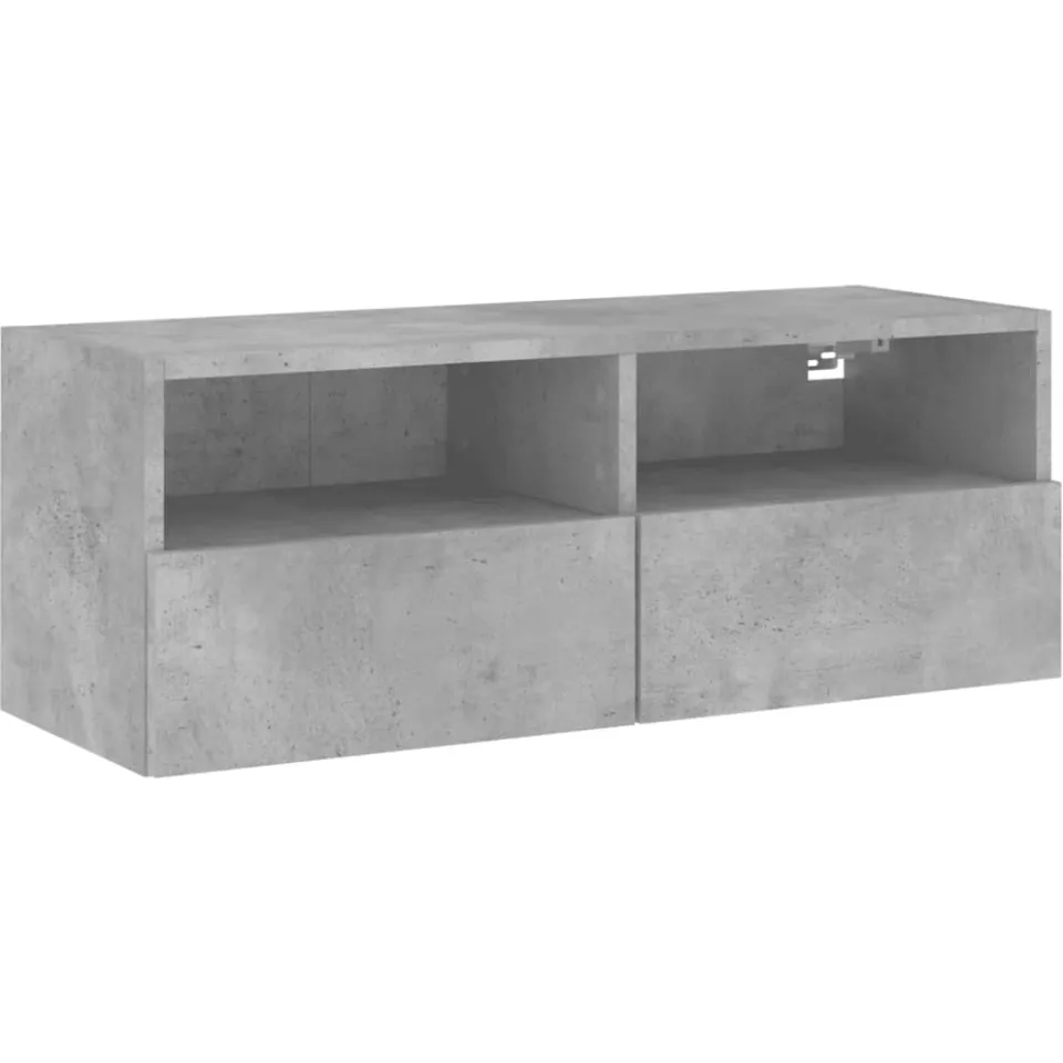 vidaXL Tv-wandmeubel 80x30x30 cm bewerkt hout betongrijs