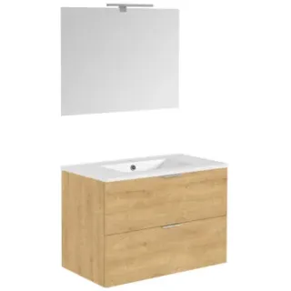 Allibert Badmeubelset Euro Pack 80cm Met 2 Lades Arlington Eik Hout