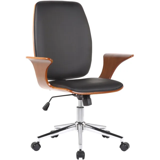 Luxe Comfort Monza 0065 bureaustoel - kunstleer - walnoot/zwart