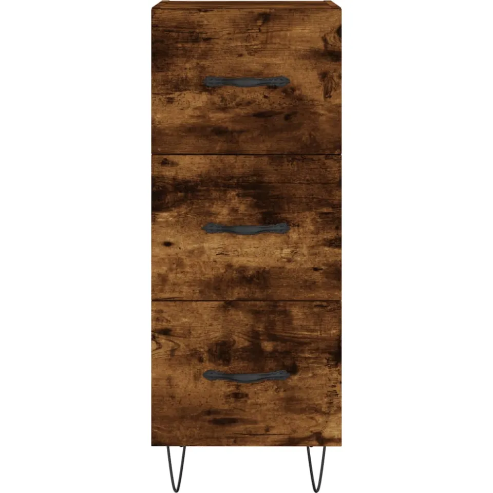 vidaXL Dressoir 34,5x34x90 cm bewerkt hout gerookt eiken, foto 4