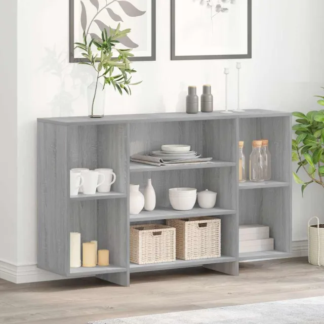 vidaXL Dressoir 120x30x75 cm bewerkt hout grijs sonoma eikenkleurig