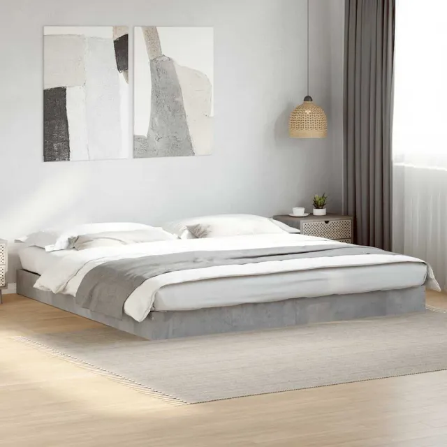 vidaXL Bedframe bewerkt hout betongrijs 180x200 cm