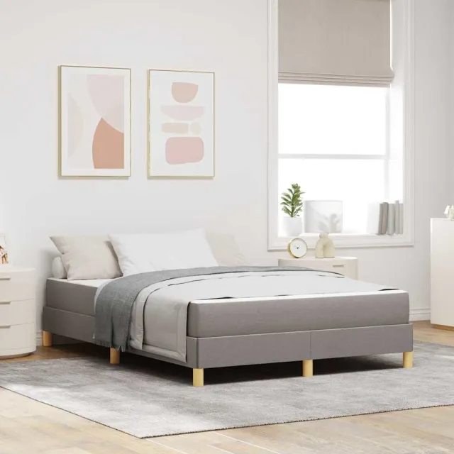 vidaXL Boxspringbed Taupe 140 x 200 cm Stof