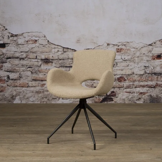 sidd Campo swivel armchair - fabric Teddy MJ8-3 Light brown