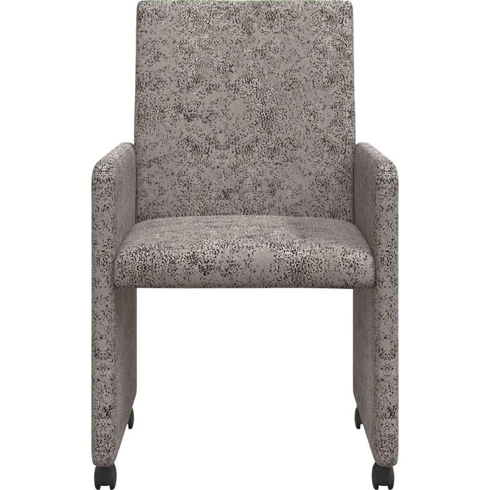 vidaXL Eetkamerstoelen met Wieltjes 2 st Faux suede leer Lichtgrijs, foto 4