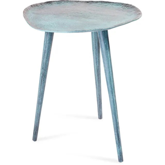 Benoa Blue Patina Side Table 34,5 Blauw