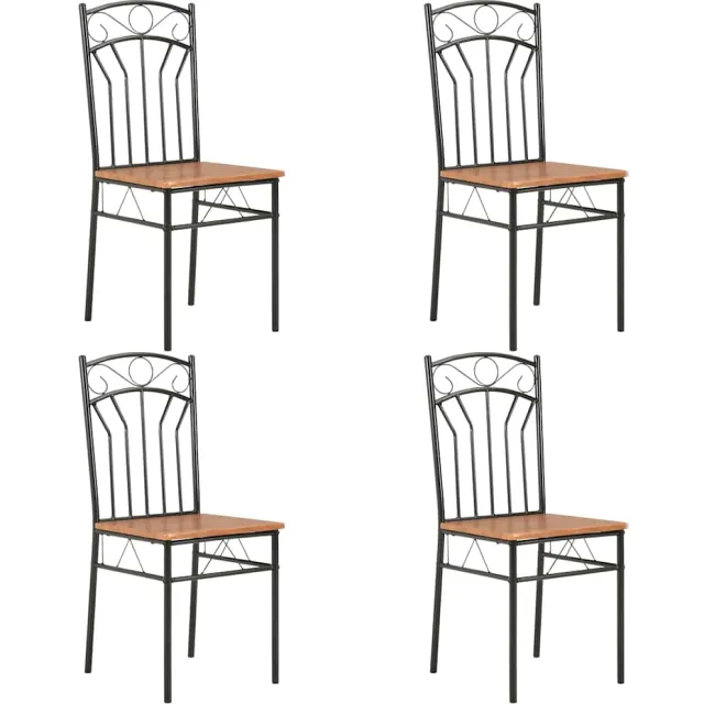 vidaXL Eetkamerstoelen 4 st MDF bruin
