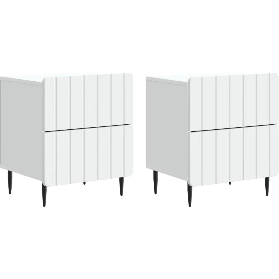 vidaXL Nachtkastje 2 st Wit 43 x 34,5 x 49,5 cm Bewerkt hout