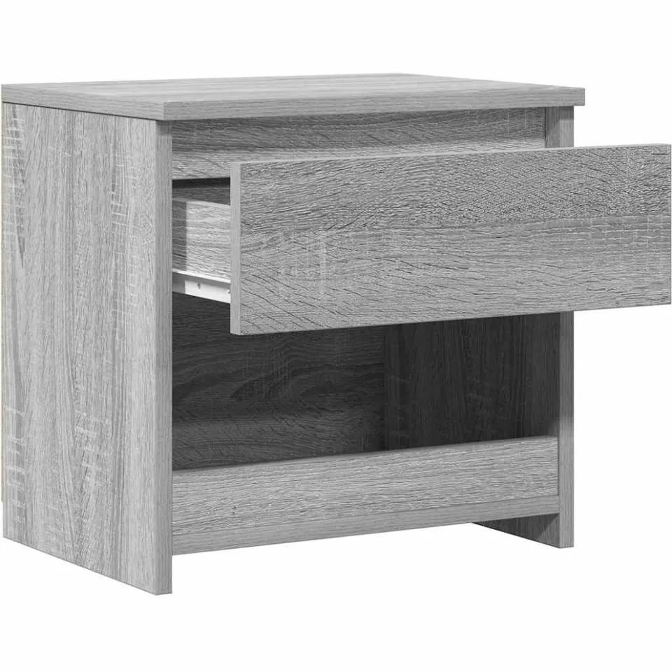 vidaXL Nachtkastjes 2 st 40x30x39 cm bewerkt hout grijs sonoma eiken, foto 4