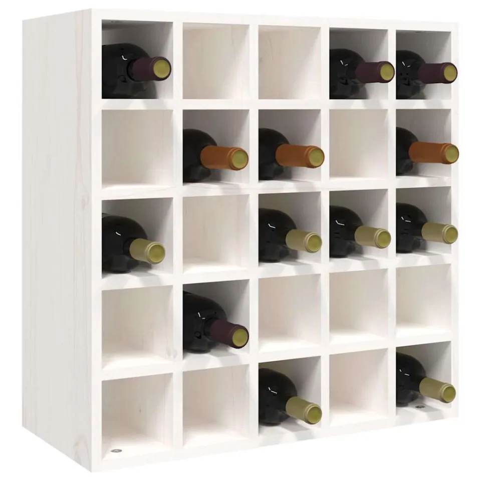 vidaXL Wijnkast Wit 56x25x56 cm Massief grenenhout