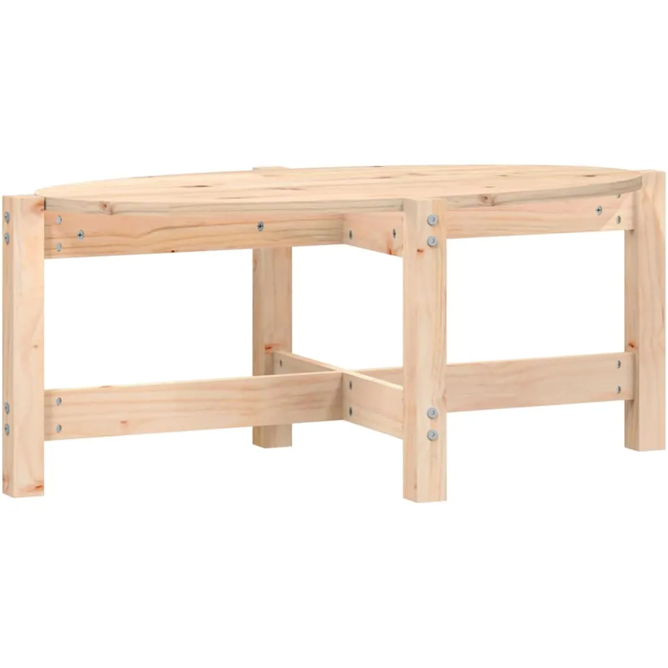 vidaXL Salontafel 87x48x35 cm massief grenenhout bruin