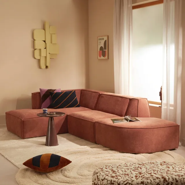 NOUS Living hoekbank Newton met ronde hoek - terra, foto 2