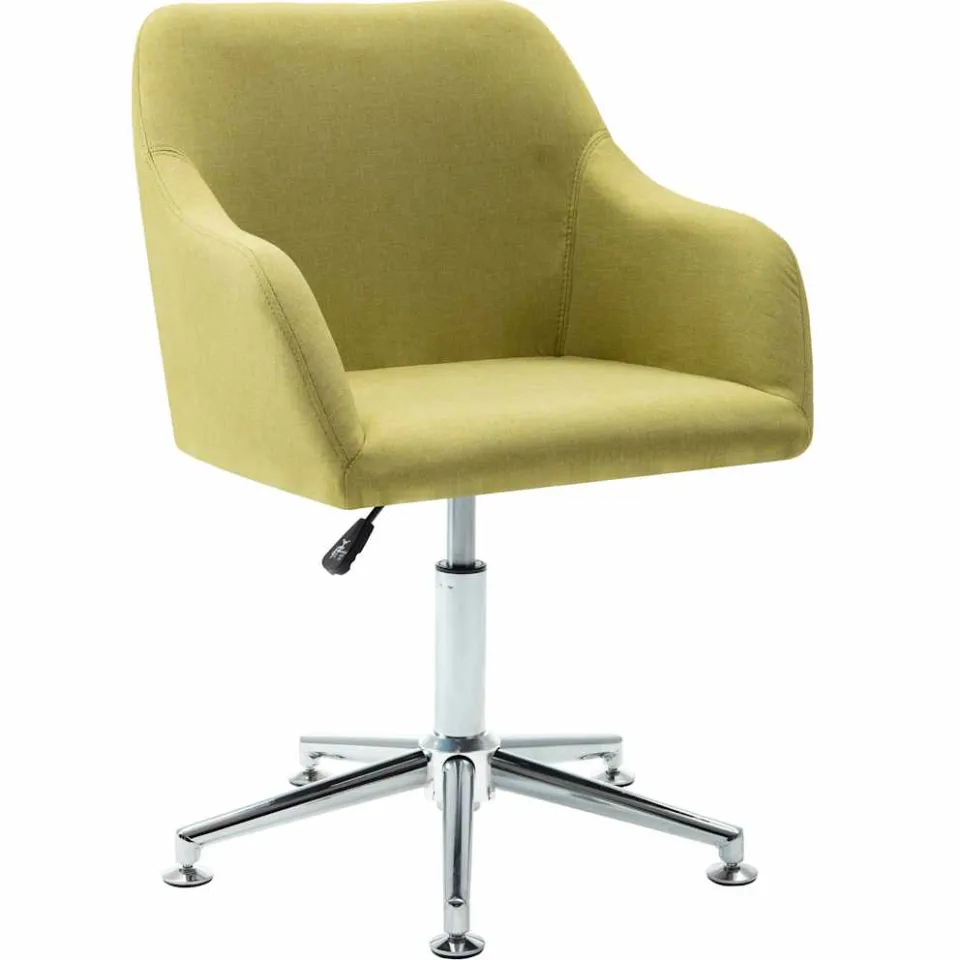 vidaXL Eetkamerstoelen draaibaar 2 st stof groen