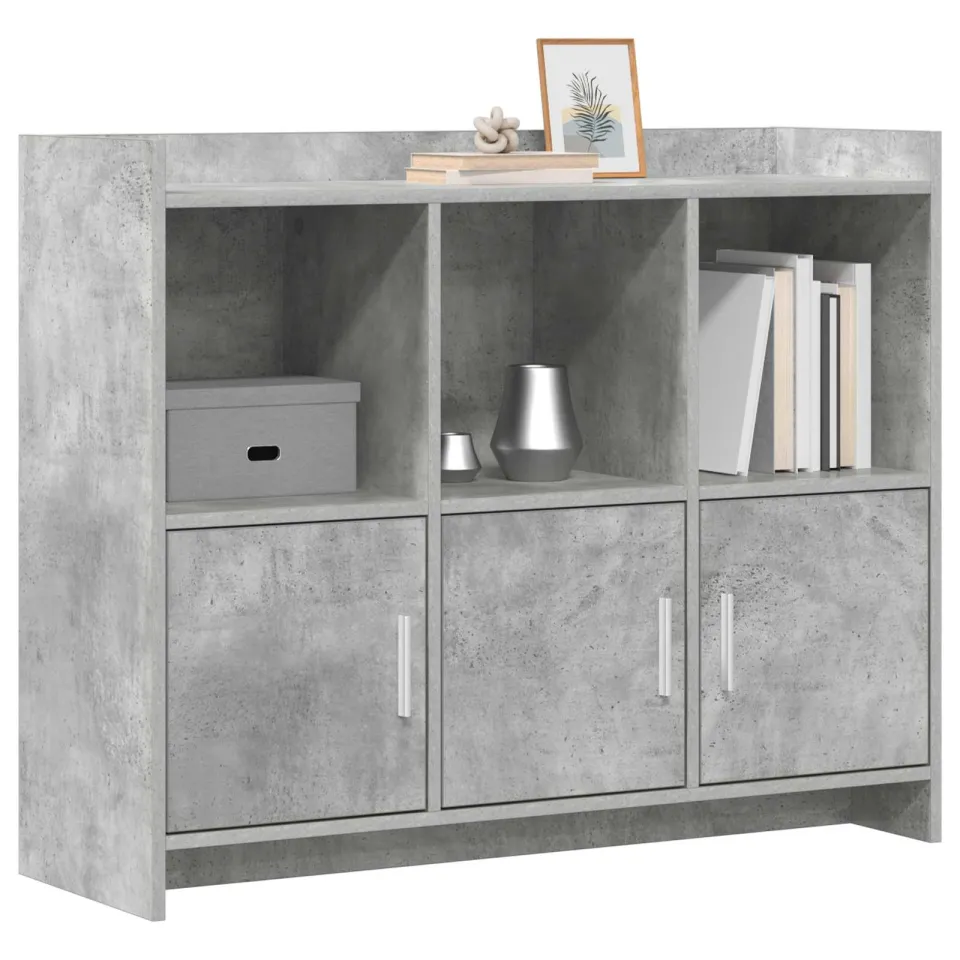 vidaXL Dressoir Betongrijs 98,5 x 33 x 80 cm Bewerkt hout grijs