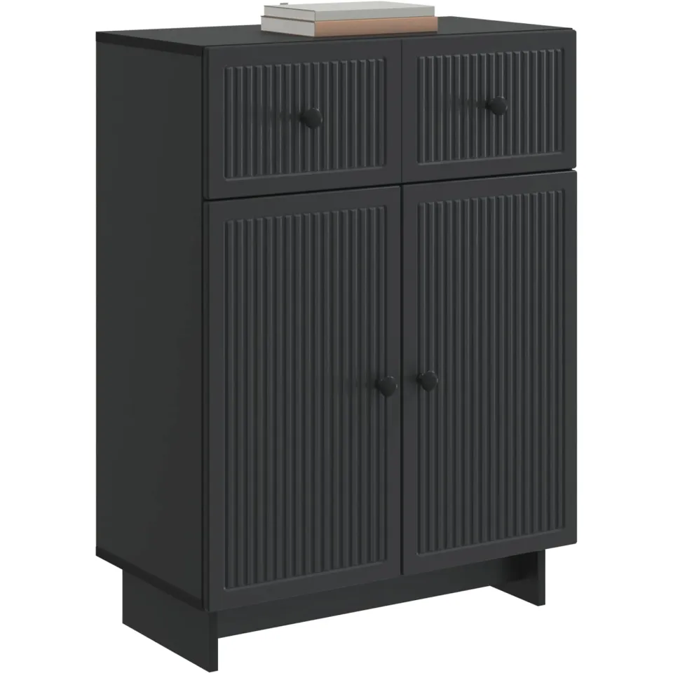 vidaXL Dressoir Zwart 66 x 34,5 x 90 cm Bewerkt hout