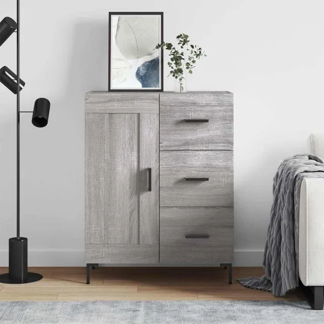 vidaXL Dressoir 69,5x34x90 cm bewerkt hout grijs sonoma eikenkleurig, foto 2