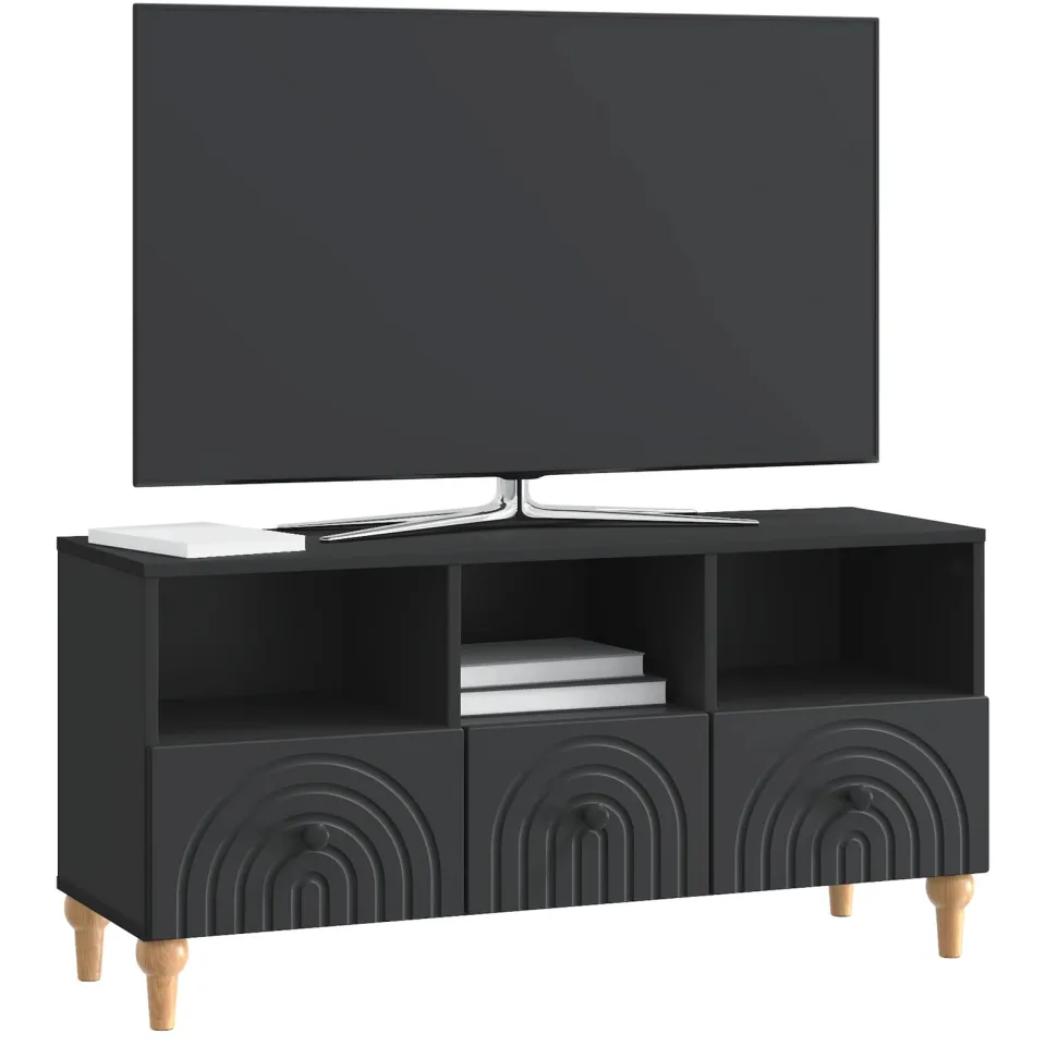 vidaXL TV-kast 102 x 34,5 x 50 cm Zwart Geconstrueerd hout