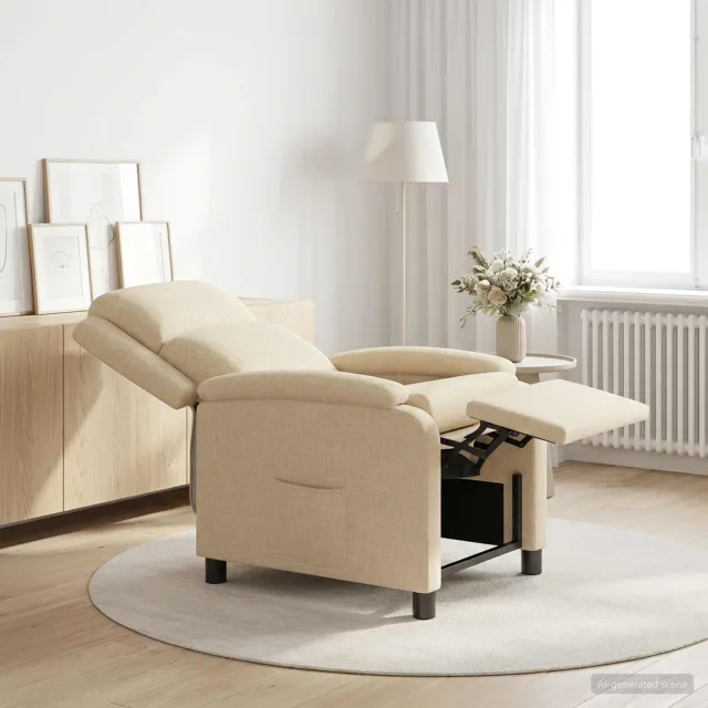 vidaXL Relaxfauteuil Crèmekleurig Stof