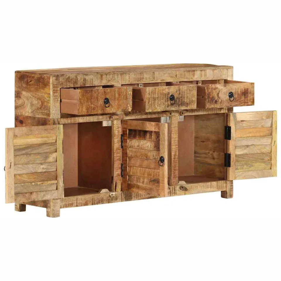 vidaXL Dressoir 110x30x65 cm massief mangohout bruin, foto 2