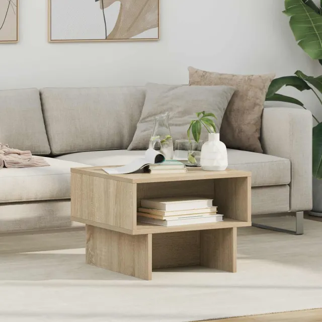vidaXL Salontafel Sonoma Eiken 48 x 46 x 35 cm Bewerkt hout, foto 2