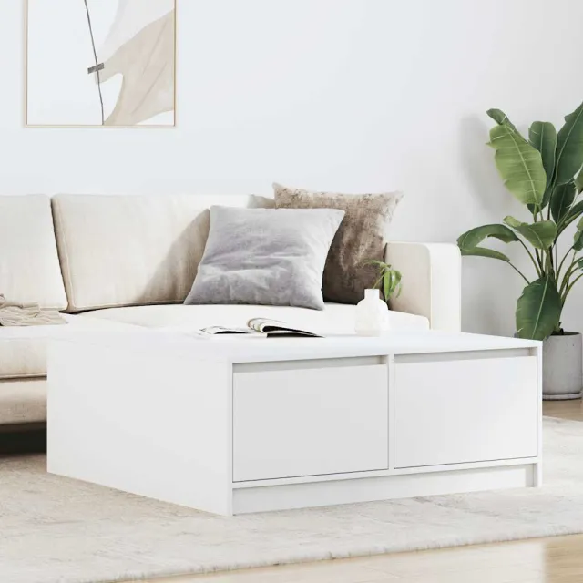vidaXL Salontafel met lades 100x100x40 cm wit