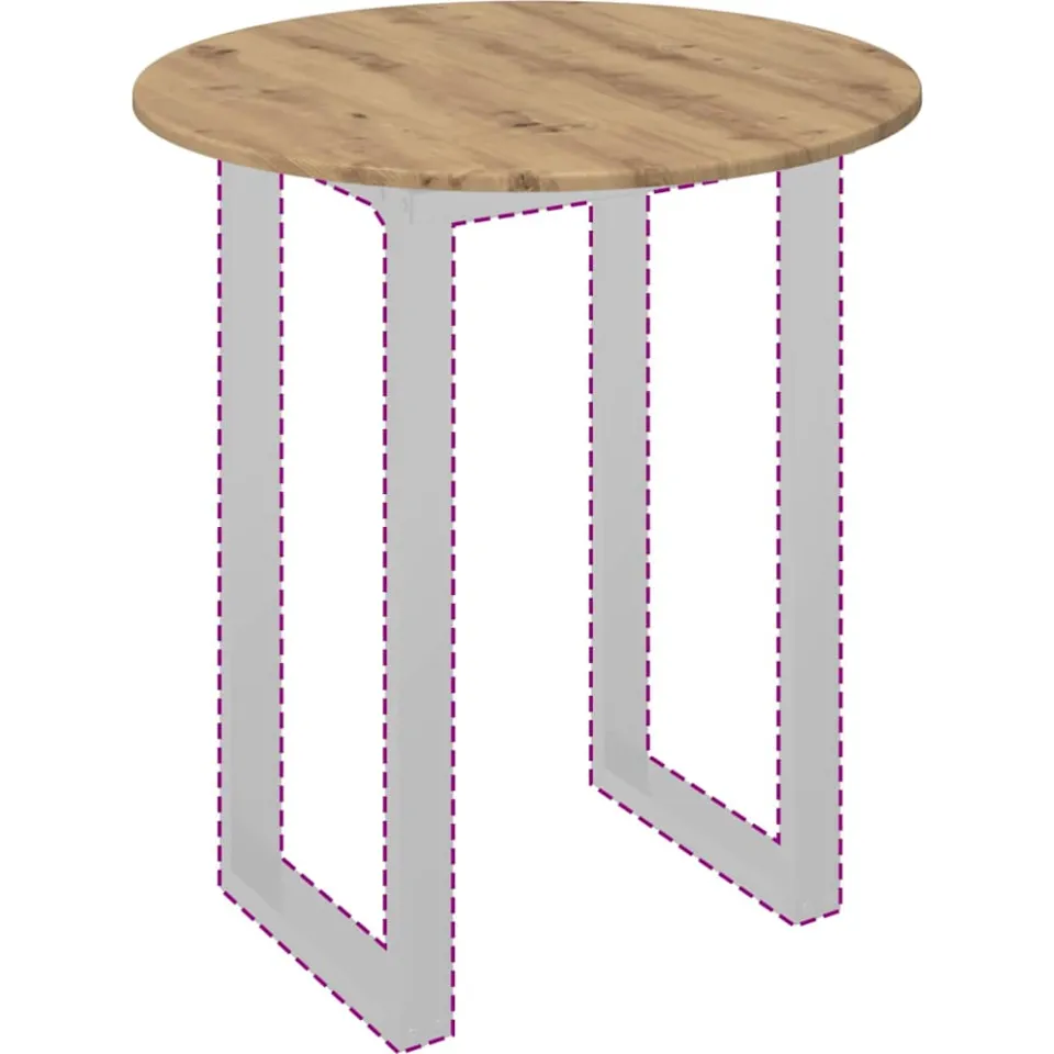 vidaXL Tafelblad Ø 70 x 1,5 cm Rond Bewerkt hout Artisanaal eiken Bruin