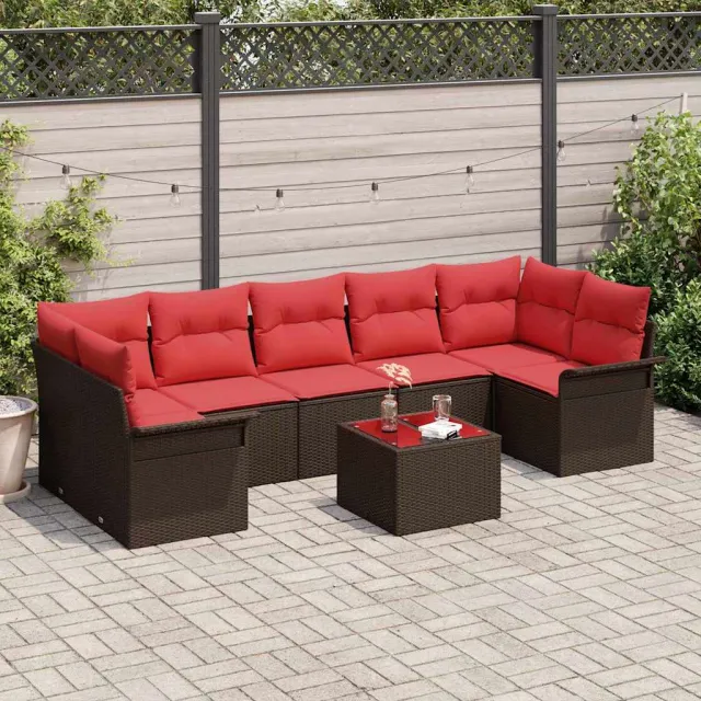 vidaXL Tuin Sofa Set 8 st Bruin poly rattan, foto 2
