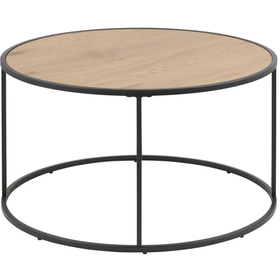 Lisomme Vic houten salontafel naturel - Ø 80 cm, foto 4