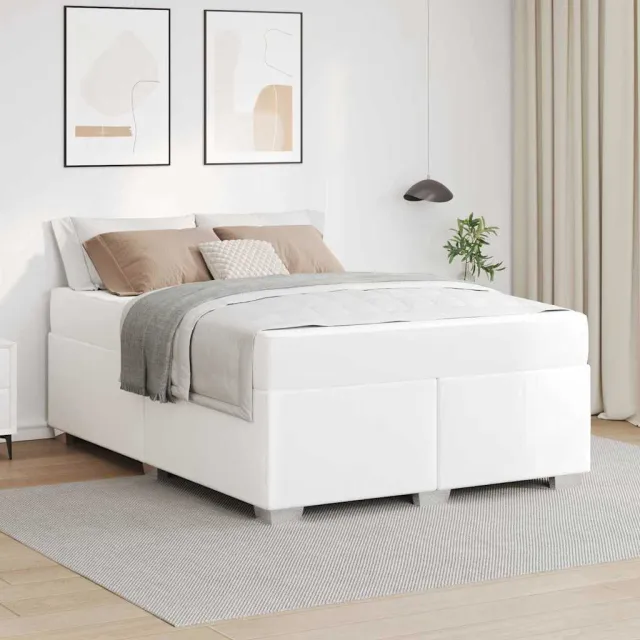 vidaXL Bedframe Wit 140 x 200 cm PVC
