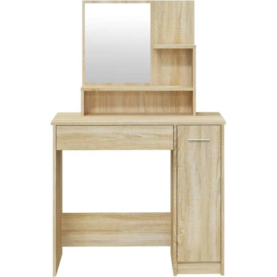 vidaXL Kaptafel met spiegel 86,5x35x136 cm sonoma eikenkleurig, foto 4