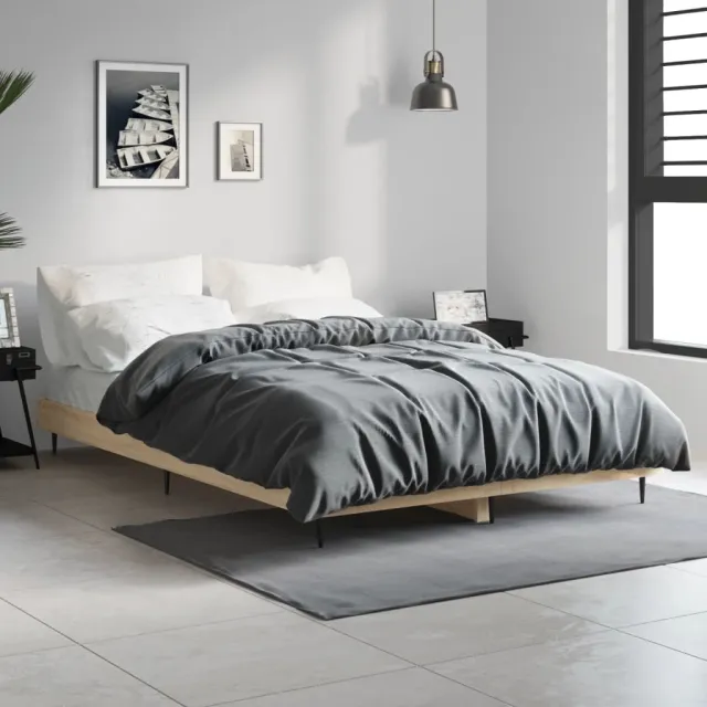 vidaXL Bedframe zonder matras hout sonoma eikenkleurig 120x190 cm