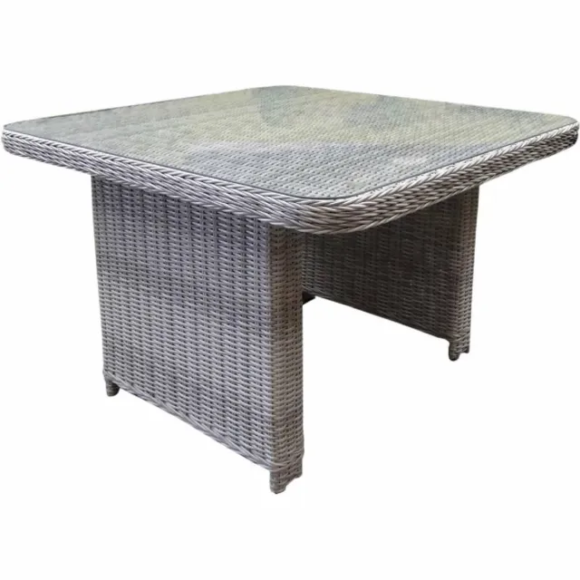 AVH-Outdoor Tuinmeubelen Bilbao tafel 110x110xH70 cm wit grijs
