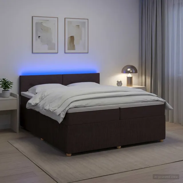 vidaXL Boxspringbed met matras Donkerbruin 200 x 200 cm Stof bruin