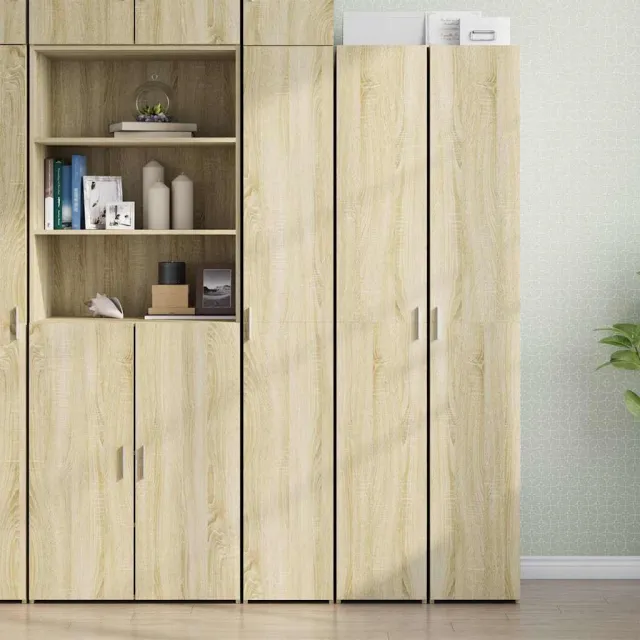 vidaXL Hoge kast 30x42,5x185 cm bewerkt hout sonoma eikenkleurig Bruin