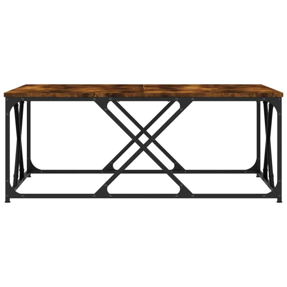 vidaXL Salontafel 100x100x40 cm bewerkt hout gerookt eikenkleurig Bruin