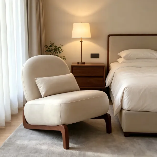MODENUIT Fauteuil 72,1 x 86,9 x 69,9 cm - Zonder Armleuningen - Woonkamer - Fluweel En Hout - Kameelbruin Beige