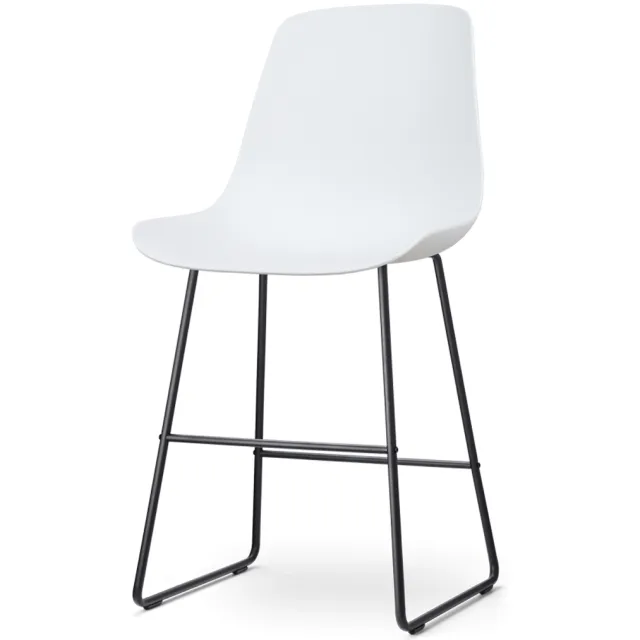 Nolon Nino-Pip barkruk wit - zwart onderstel - 65 cm