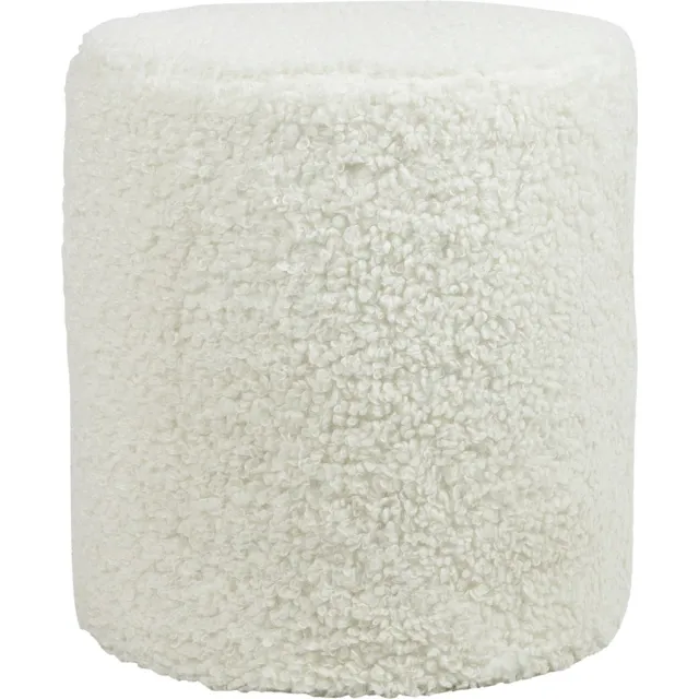 Mars & More poef teddy krul wit rond dia 40cm