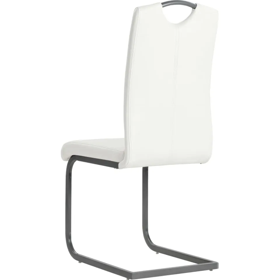 vidaXL Eetkamerstoelen 6 st kunstleer wit, foto 4