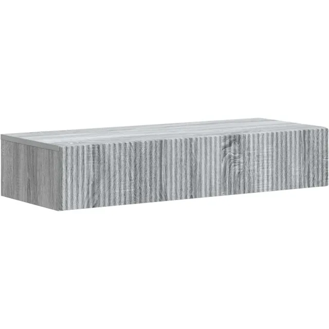 vidaXL Wandgemonteerde - Zijtafel - 87,5 - x - 34,5 - x - 17 - cm - Bewerkt - hout Grijs sonoma
