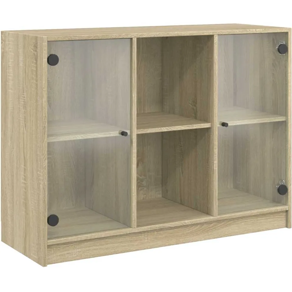 vidaXL Dressoir 102x37x75,5 cm bewerkt hout sonoma eikenkleurig, foto 3