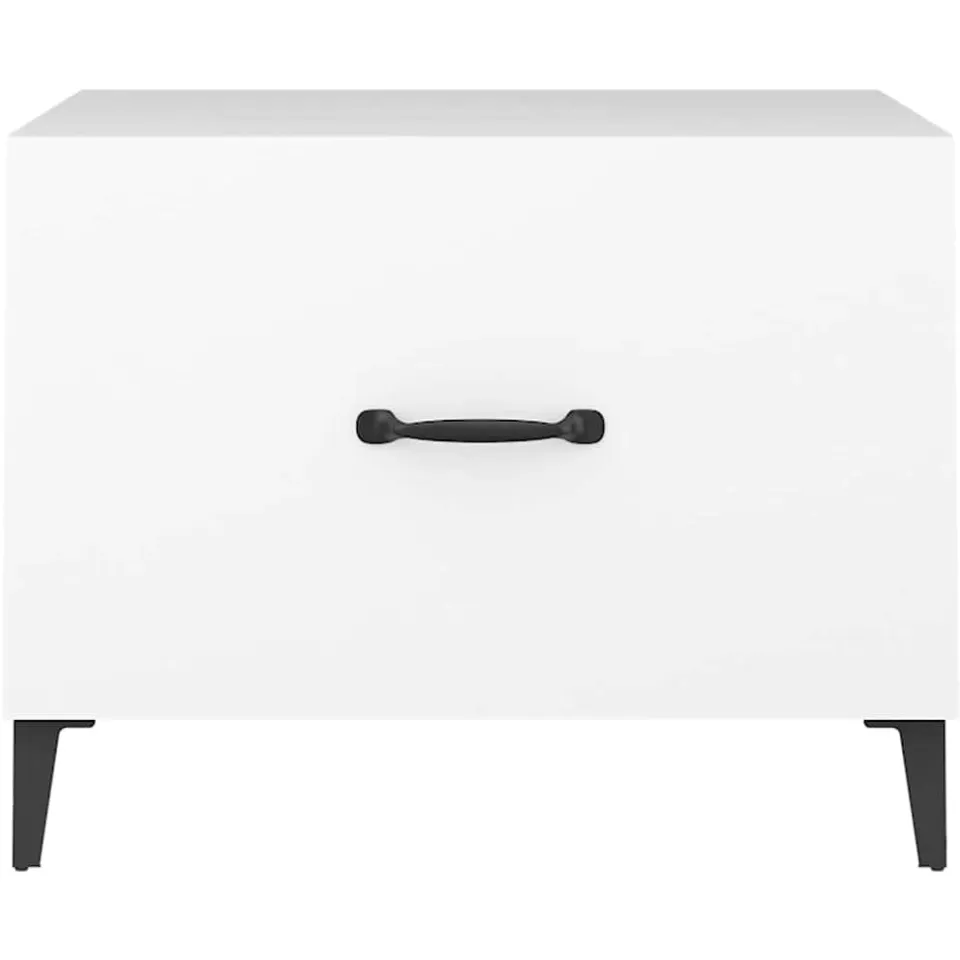vidaXL Salontafel met metalen poten 50x50x40 cm wit, foto 3