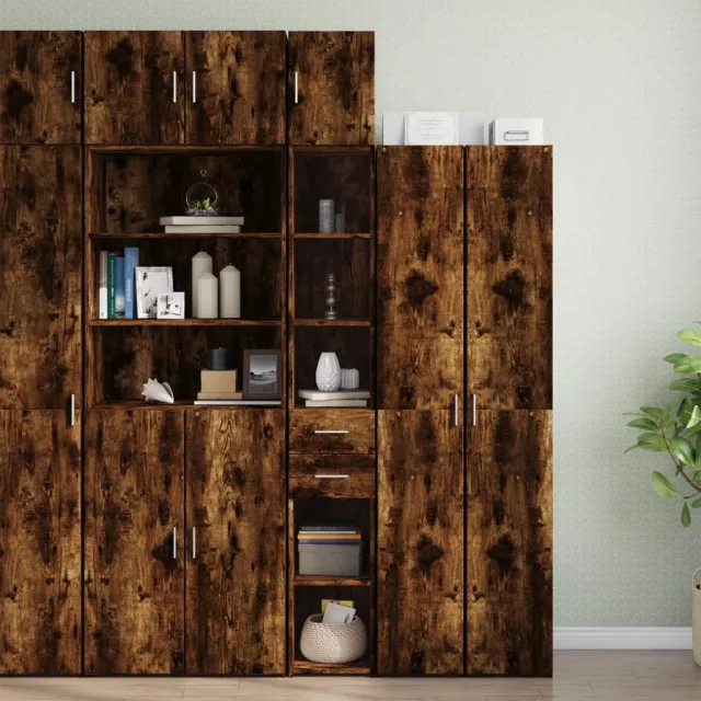 vidaXL Opbergkast smal 30x42,5x225 cm bewerkt hout gerookt eikenkleur, foto 2