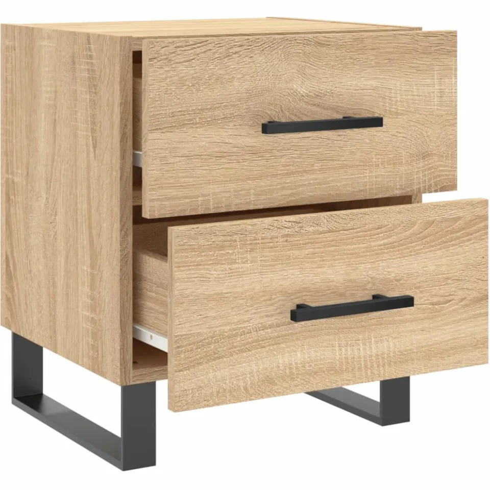 vidaXL Nachtkastje 40x35x47,5 cm bewerkt hout sonoma eikenkleurig, foto 3