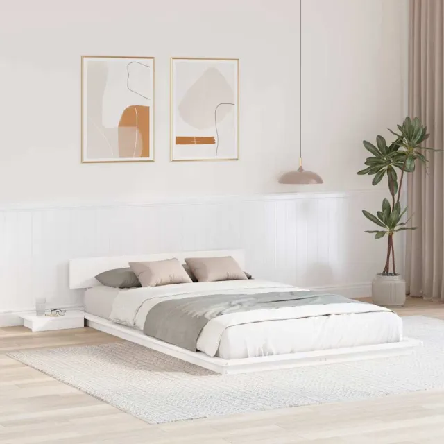 vidaXL Bedframe Bruin 140 x 190 cm Hout Wit