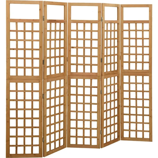 vidaXL Kamerscherm/trellis met 5 panelen 201,5x180 cm vurenhout Bruin