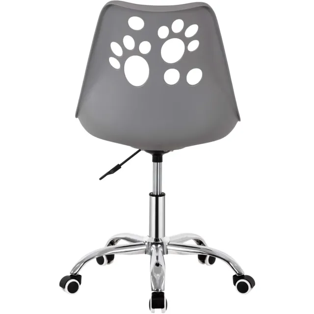 springos Kinder Bureaustoel - Draaibaar - Metalen Onderstel - Kunststof - Grijs - 120 kg
